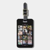 Elegante personalisierte Fotocollage Monogramm Her Gepäckanhänger (Vorderseite vertikal)