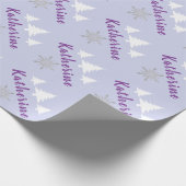 Elegante Personalisierte Frohe Weihnachten Schneef Geschenkpapier (Ecke)