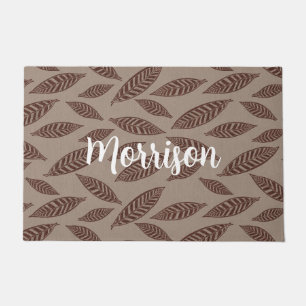 Elegante personalisierte Fußmatte mit Blättern