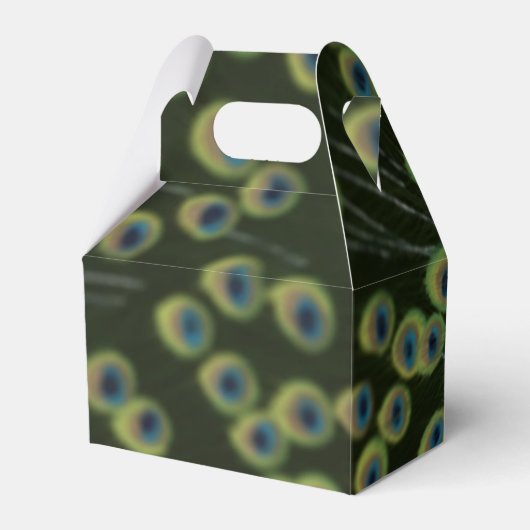 Elegante Personalisierte Gable Boxes Peacock Feath Geschenkschachtel (Rückseite)