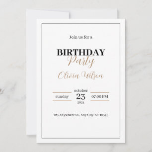 Elegante Personalisierte Geburtstagsparty Einladun Einladung
