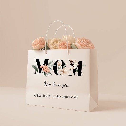 Elegante personalisierte Geschenktüte mit Blumenmo