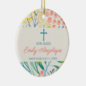 Elegante Personalisierte Girl Christening Taufe Keramik Ornament (Rechts)