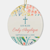 Elegante Personalisierte Girl Christening Taufe Keramik Ornament (Links)