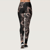Elegante Personalisierte Girly Black Rose Gold Leggings (Rückseite)