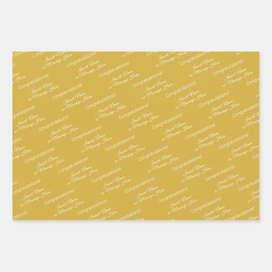 Elegante Personalisierte Glückwünsche Geschenkpapier Set (Vorderseite 2)