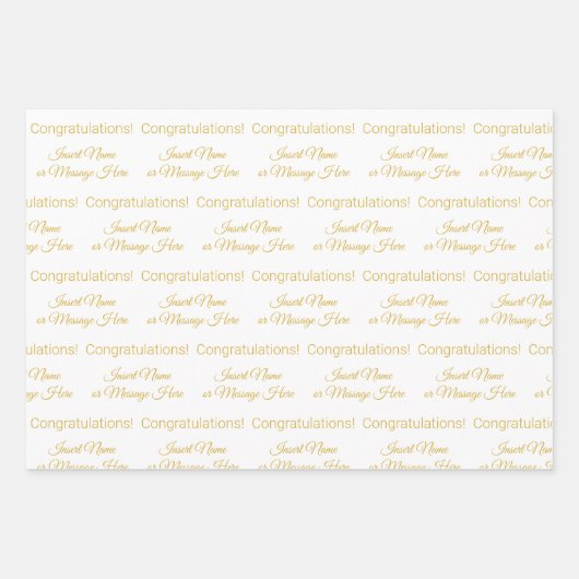 Elegante Personalisierte Glückwünsche Geschenkpapier Set (Vorderseite)