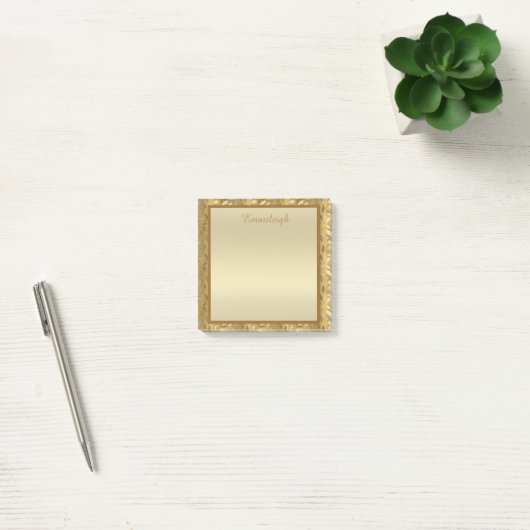 Elegante Personalisierte Gold-Blätter veröffentlic Post-it Klebezettel (Büro)