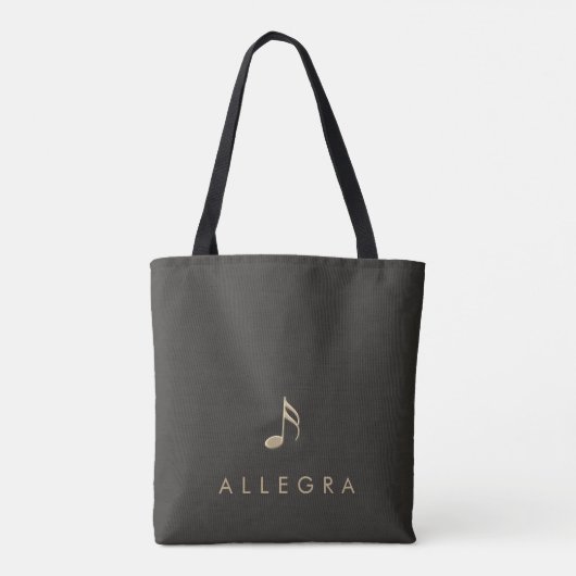 Elegante Personalisierte Gold-Musiknote Tasche (Rückseite)