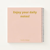 Elegante personalisierte goldene Blüte Notizblock (Rückseite)