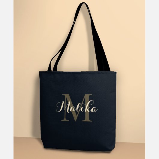 Elegante personalisierte goldene Monogramm-Tasche  Tasche