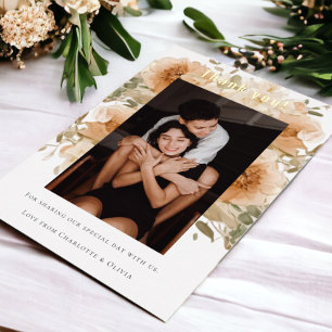 Elegante Personalisierte Hochzeit Dankeschön-Karte Folieneinladung