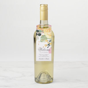 Elegante Personalisierte Hochzeit der Wasserfarben Flaschenanhänger