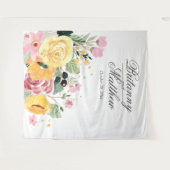 Elegante Personalisierte Hochzeit der Wasserfarben Wandteppich (Vorderseite (Horizontal))