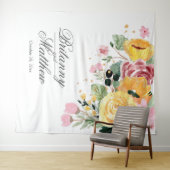 Elegante Personalisierte Hochzeit der Wasserfarben Wandteppich (Beispiel (Horizontal))