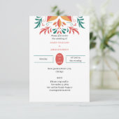 Elegante Personalisierte Hochzeit mit Blumen Einladung (Stehend Vorderseite)