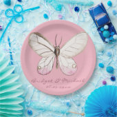 Elegante Personalisierte Hochzeit mit rosa Schmett Pappteller (Party)