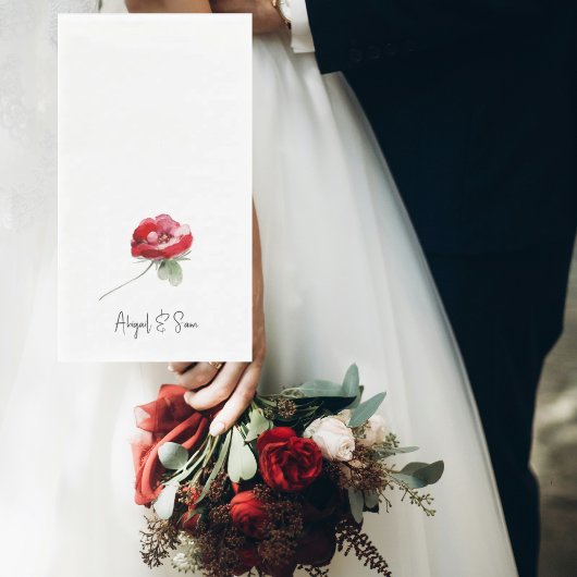 Elegante Personalisierte Hochzeit von Red Floral S Serviette