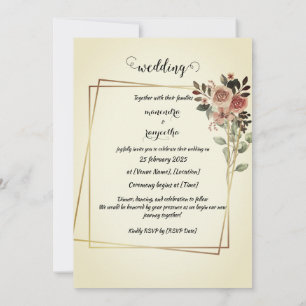 Elegante personalisierte Hochzeits-Einladungskarte Save The Date