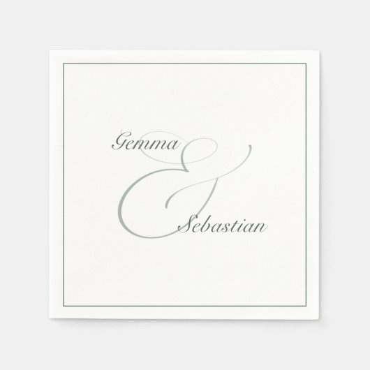 Elegante Personalisierte Hochzeitsempfehlung Serviette (Vorderseite)