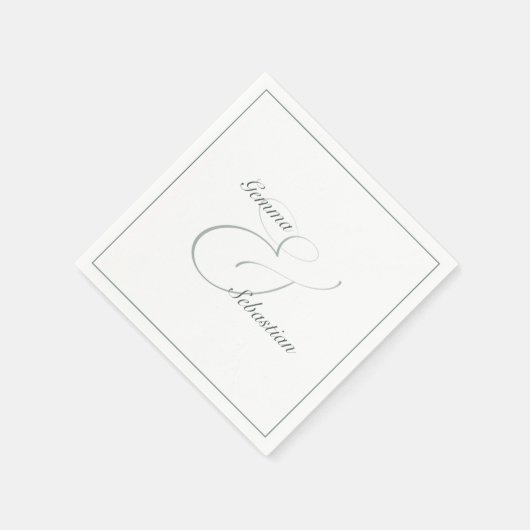 Elegante Personalisierte Hochzeitsempfehlung Serviette (Ecke)