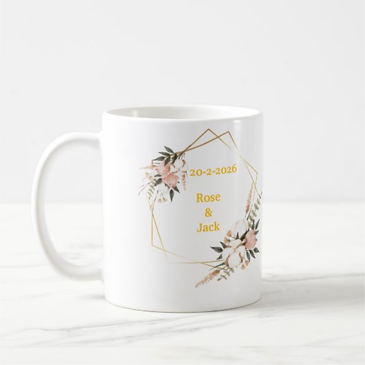 Elegante Personalisierte Hochzeitsfeier - Maßgesch Kaffeetasse (Links)