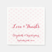 Elegante Personalisierte Hochzeitsfeier Rosa Herze Serviette (Vorderseite)