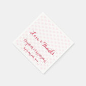 Elegante Personalisierte Hochzeitsfeier Rosa Herze Serviette (Ecke)