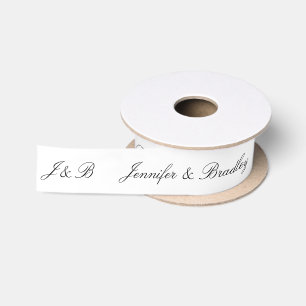 Elegante personalisierte Hochzeitsmonogramm-Namen Satinband