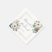 Elegante personalisierte Hochzeitsservietten mit B Serviette (Ecke)