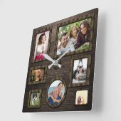 Elegante personalisierte Holzfotorahmen Holzuhr Quadratische Wanduhr (Winkel)