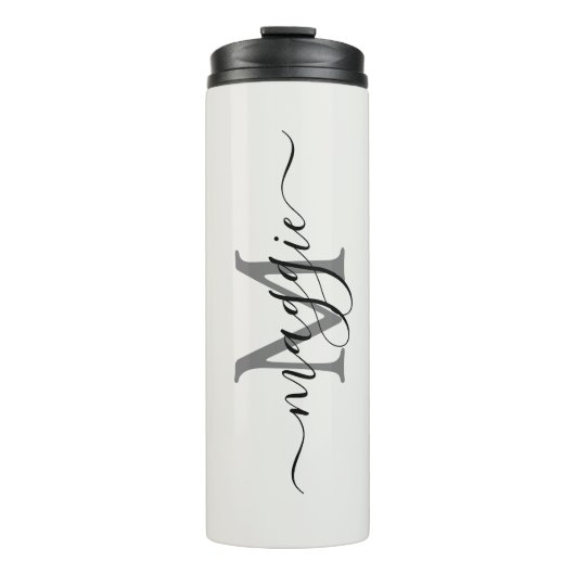 Elegante Personalisierte Initial- und Namensarmug Thermosbecher (Vorderseite)