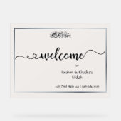 Elegante Personalisierte islamische Hochzeit Acrylschild (Vorderseite)