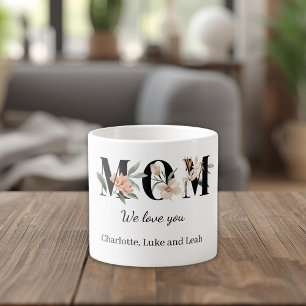 Elegante, personalisierte Kaffeetasse für Mama mit Espressotasse