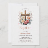 Elegante Personalisierte katholische Kindertaufe Einladung (Vorderseite)