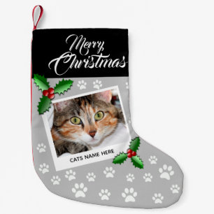 Elegante Personalisierte Katze Kleiner Weihnachtsstrumpf