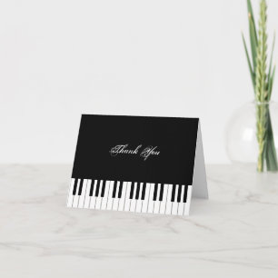 Elegante personalisierte Klaviertastatur für Musik Dankeskarte