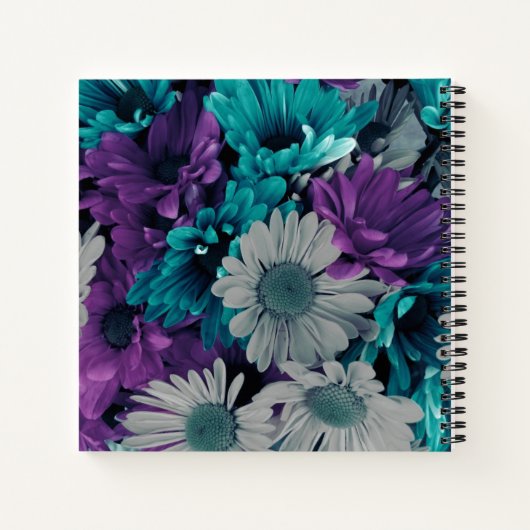 Elegante Personalisierte Lila Blumen Notizblock (Rückseite)