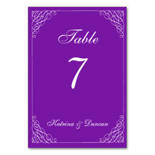 Elegante Personalisierte Lila Tischkarte schwenken Tischnummer
