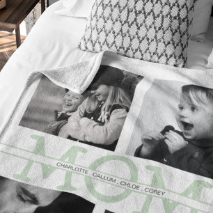 Elegante Personalisierte Mama FotoCollage Fleecedecke