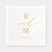 Elegante Personalisierte Mongram Hochzeit Servietten Mit Folie (Vorderseite)