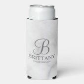 Elegante Personalisierte Monogram Bridesmaid Seltz Selters Dosenkühler (Seltzer Vorderseite)