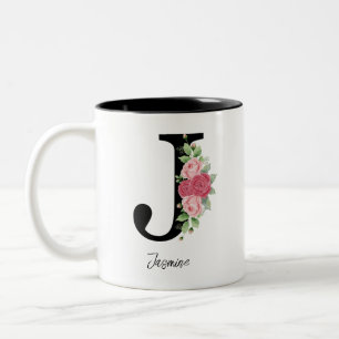 Elegante Personalisierte Monogram-Kaffeemaschine T Zweifarbige Tasse