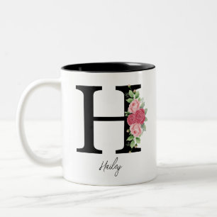Elegante Personalisierte Monogram-Kaffeemaschine T Zweifarbige Tasse