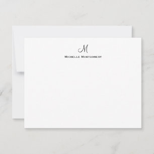Elegante Personalisierte Monogram Script-Stationer Mitteilungskarte