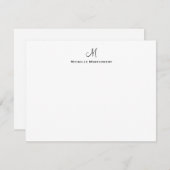 Elegante Personalisierte Monogram Script-Stationer Mitteilungskarte (Vorne/Hinten)