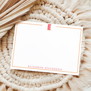Elegante personalisierte Monogramm 3D Buchstabe E Mitteilungskarte