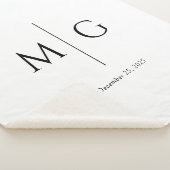 Elegante personalisierte Monogramm-Datum-Sherpa-De Sherpadecke (3/4)
