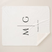 Elegante personalisierte Monogramm-Datum-Sherpa-De Sherpadecke (Vorderseite (Horizontal))