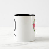 Elegante Personalisierte Monogramm-Kaffeekoffe Tas Zweifarbige Tasse (Mittel)